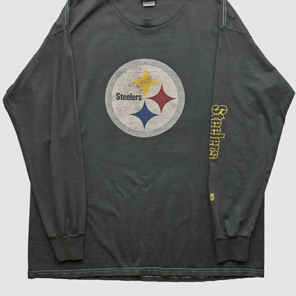 Pittsburgh Steelers NFL 2000s Long Sleeve T-shirt Charcoal Vintage - Fanatics