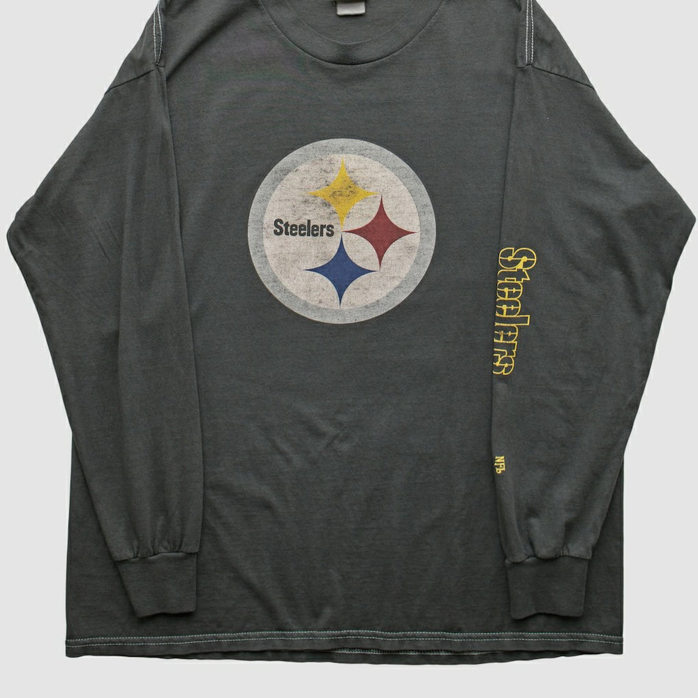 Pittsburgh Steelers NFL 2000s Long Sleeve T-shirt Charcoal Vintage - Fanatics