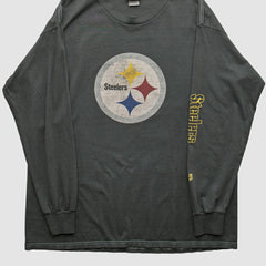 Pittsburgh Steelers NFL 2000s Long Sleeve T-shirt Charcoal Vintage - Fanatics
