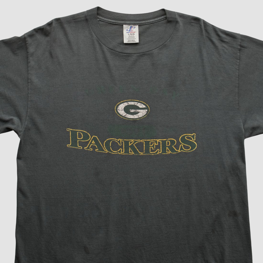 Green Bay Packers Logo Athletic 2000s Long Sleeve T-shirt Charcoal Vintage - Fanatics