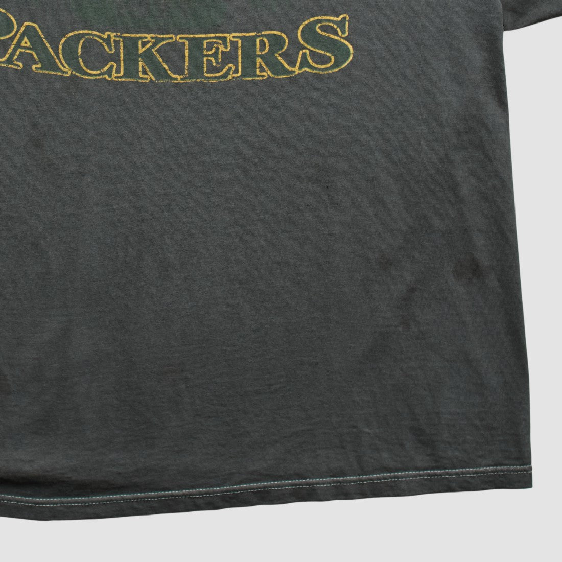 Green Bay Packers Logo Athletic 2000s Long Sleeve T-shirt Charcoal Vintage - Fanatics