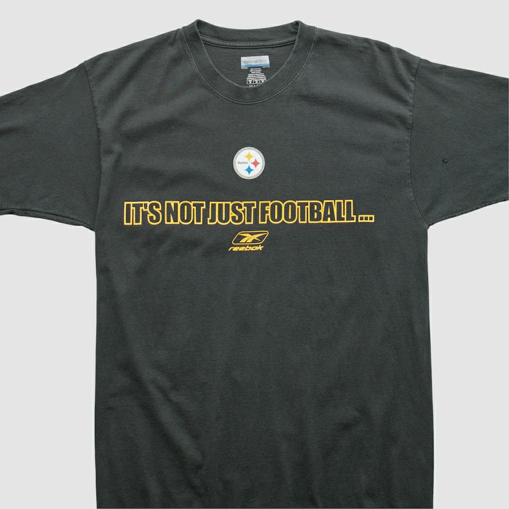 Pittsburgh Steelers Reebok 2000s T-shirt Black Vintage - Fanatics
