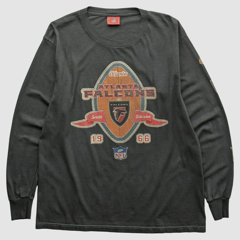 Atlanta Falcons NFL 2000s Long Sleeve T-shirt Charcoal Vintage - Fanatics