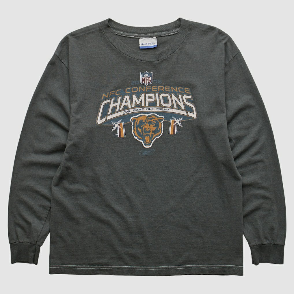 Chicago Bears Reebok 2000s Long Sleeve T-shirt Charcoal Vintage - Fanatics