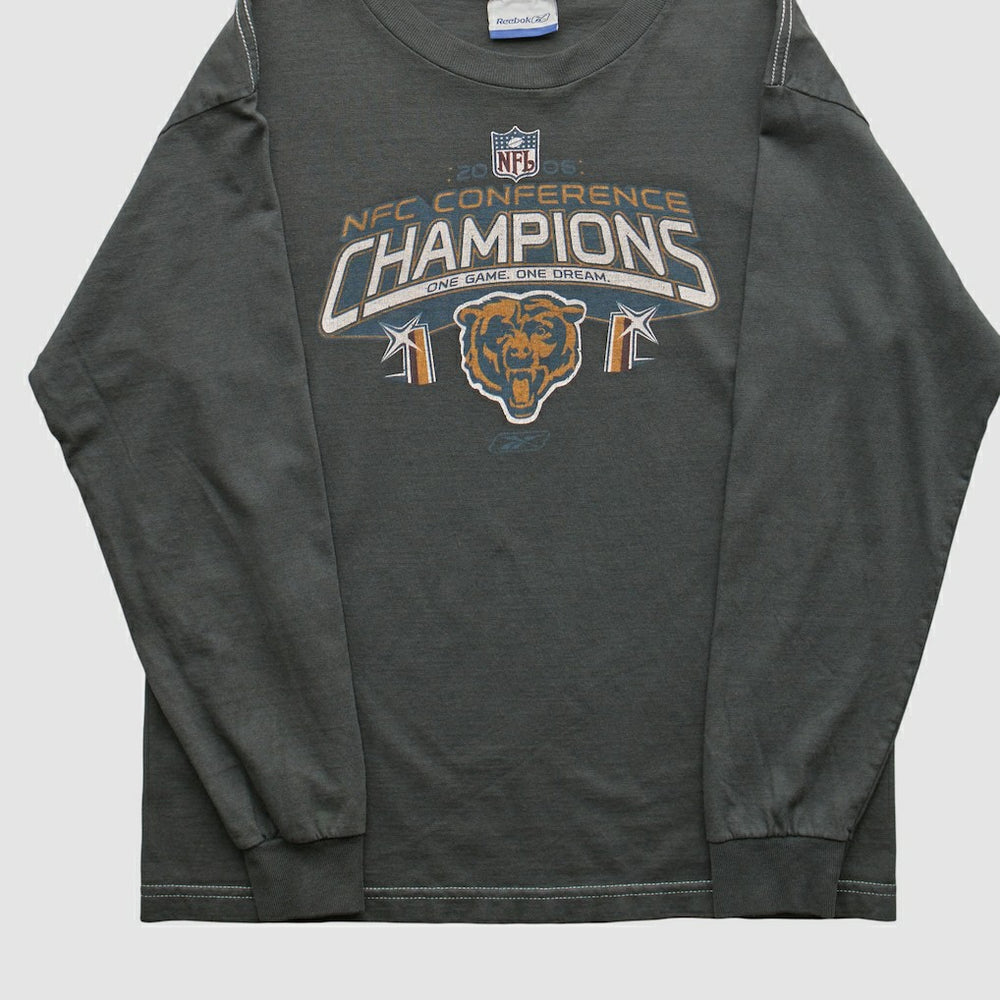 Chicago Bears Reebok 2000s Long Sleeve T-shirt Charcoal Vintage - Fanatics