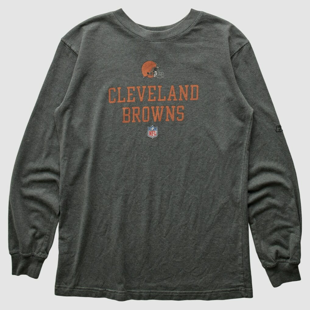 Cleveland Browns Reebok 2000s Long Sleeve T-shirt Gray Vintage - Fanatics