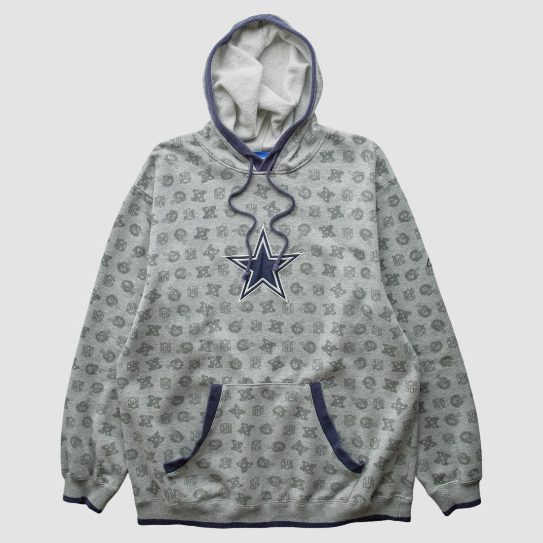 Denver Broncos Reebok 2010s Hooded Pullover Sweatshirt Heather Gray Vintage - Fanatics