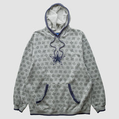 Denver Broncos Reebok 2010s Hooded Pullover Sweatshirt Heather Gray Vintage - Fanatics