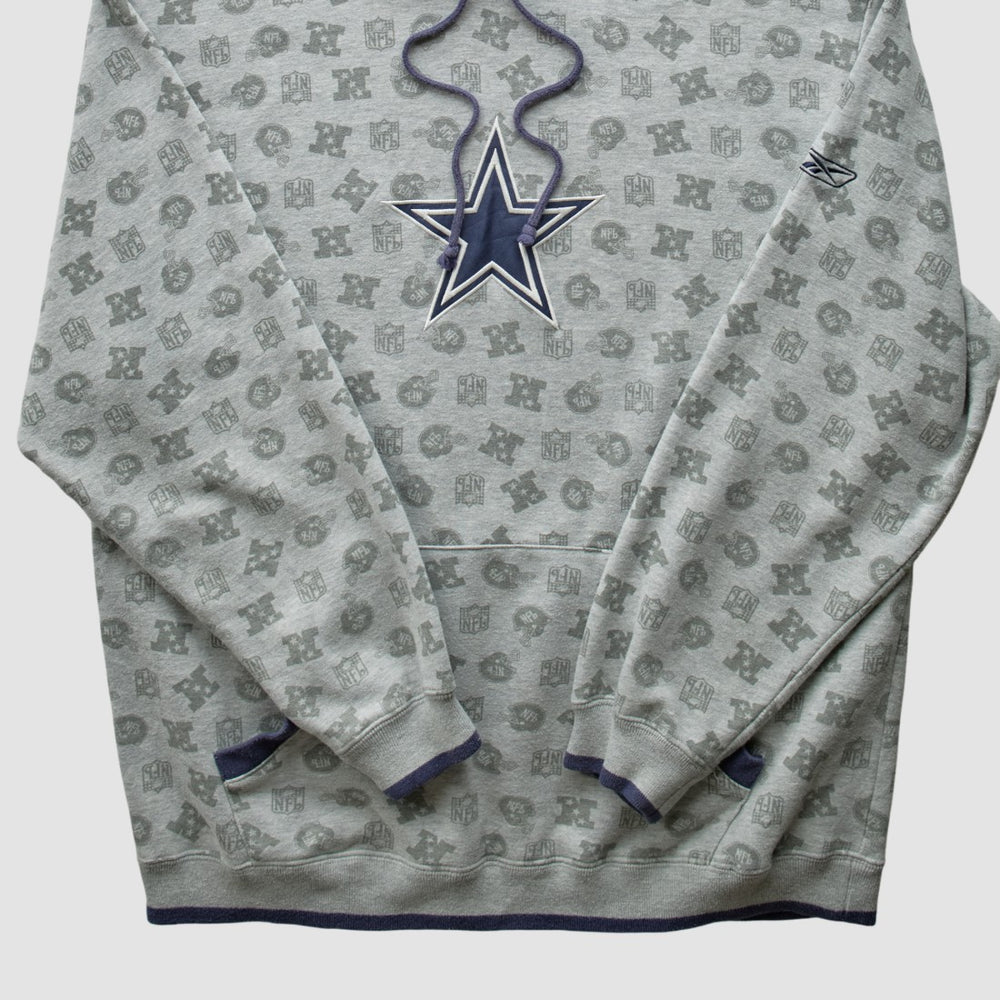 Denver Broncos Reebok 2010s Hooded Pullover Sweatshirt Heather Gray Vintage - Fanatics