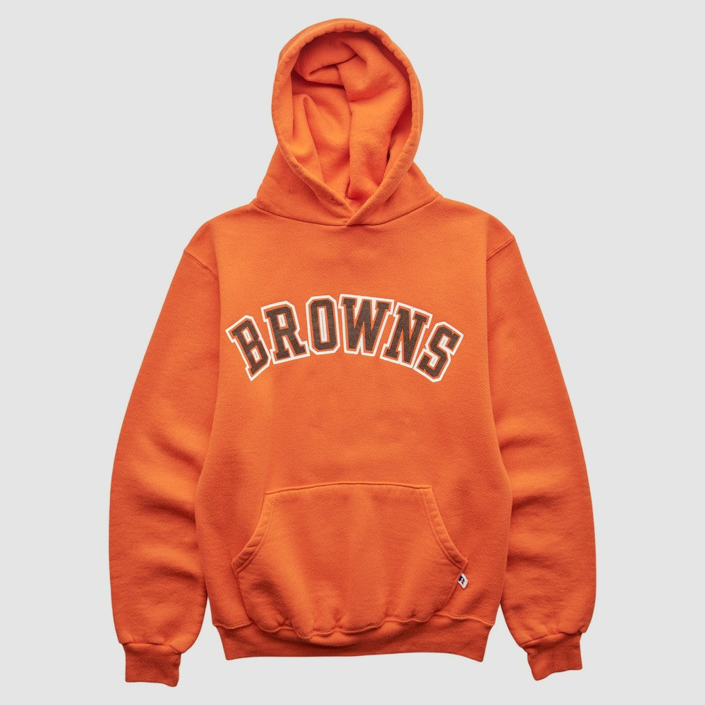 Cleveland Browns Russell 90s Hooded Pullover Sweatshirt Orange Vintage - Fanatics