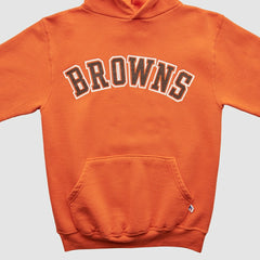 Cleveland Browns Russell 90s Hooded Pullover Sweatshirt Orange Vintage - Fanatics