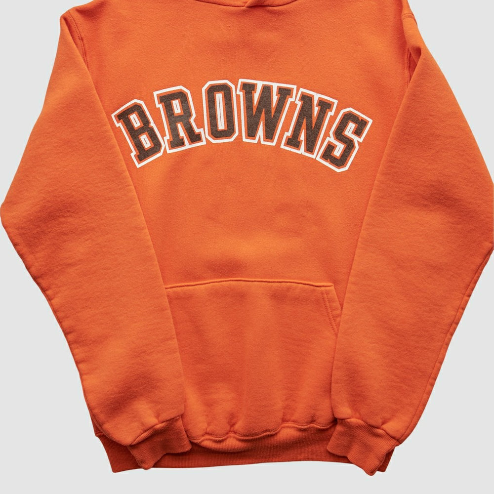 Cleveland Browns Russell 90s Hooded Pullover Sweatshirt Orange Vintage - Fanatics