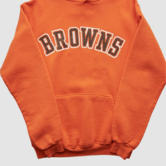 Cleveland Browns Russell 90s Hooded Pullover Sweatshirt Orange Vintage - Fanatics