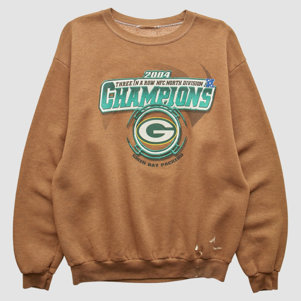 Green Bay Packers 2004 Pullover Sweatshirt Brown Vintage - Fanatics