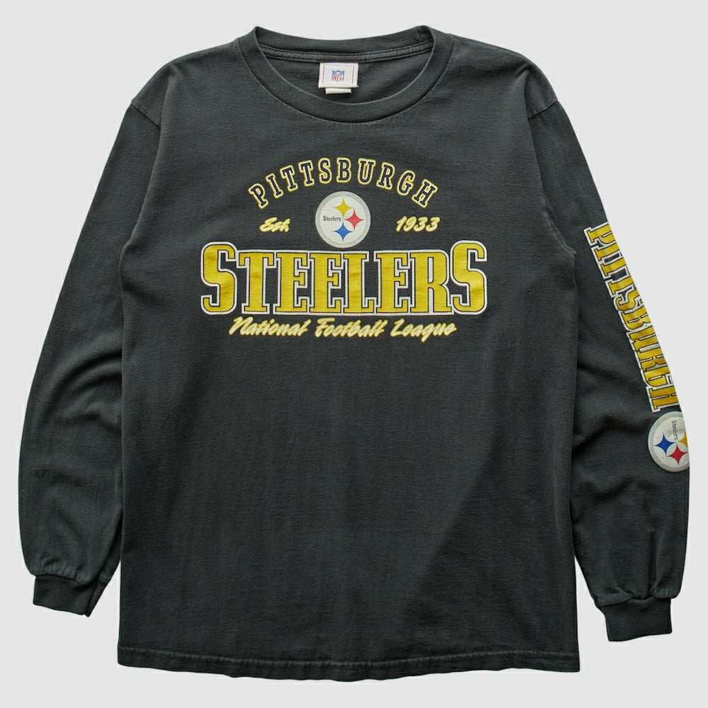 Pittsburgh Steelers NFL 2000s Long Sleeve T-shirt Charcoal Vintage - Fanatics