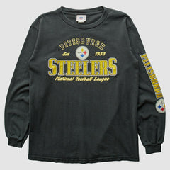Pittsburgh Steelers NFL 2000s Long Sleeve T-shirt Charcoal Vintage - Fanatics