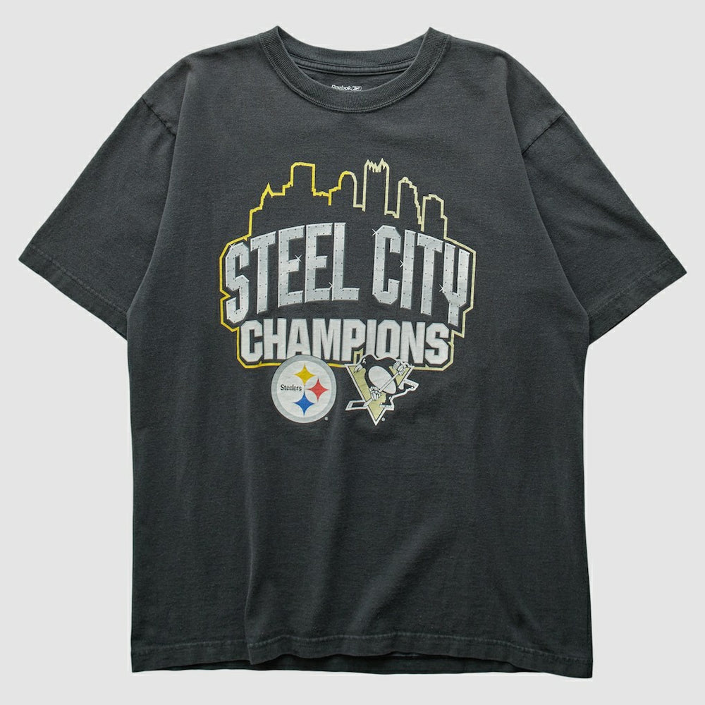 Pittsburgh Steelers Reebok 2009 T-shirt Charcoal Vintage - Fanatics