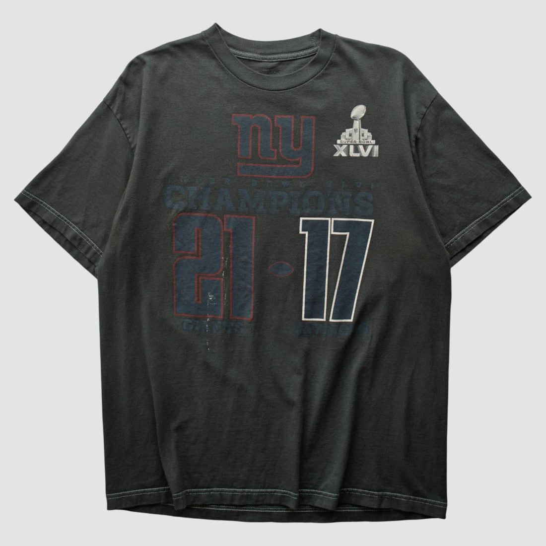 Superbowl XLVI 2012 T-shirt Charcoal Vintage - Fanatics