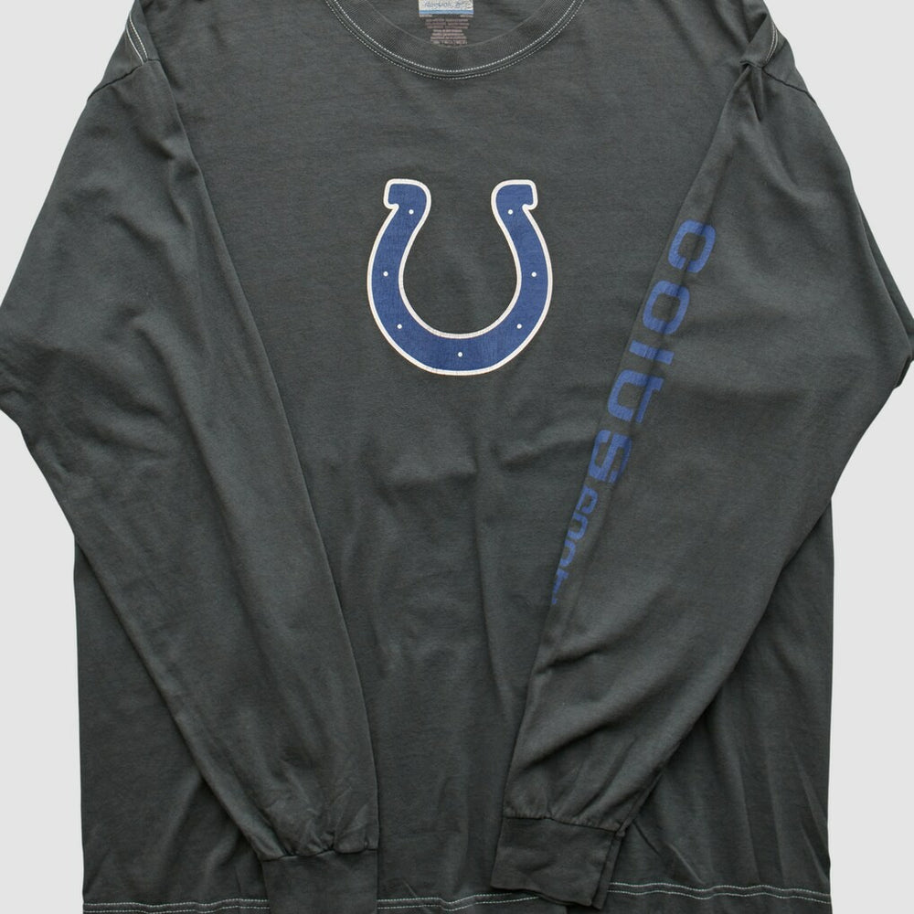 Indianapolis Colts Reebok 2000s Long Sleeve T-shirt Charcoal Vintage - Fanatics