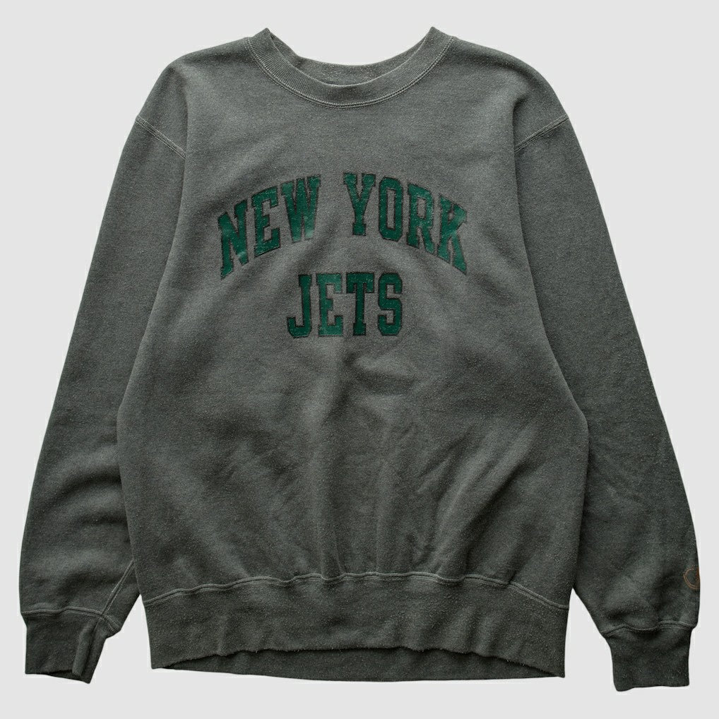 New York Jets Champion 2000s Pullover Sweatshirt Charcoal Vintage - Fanatics