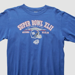 New York Giants Reebok 2008 Long Sleeve T-shirt Blue Vintage - Fanatics