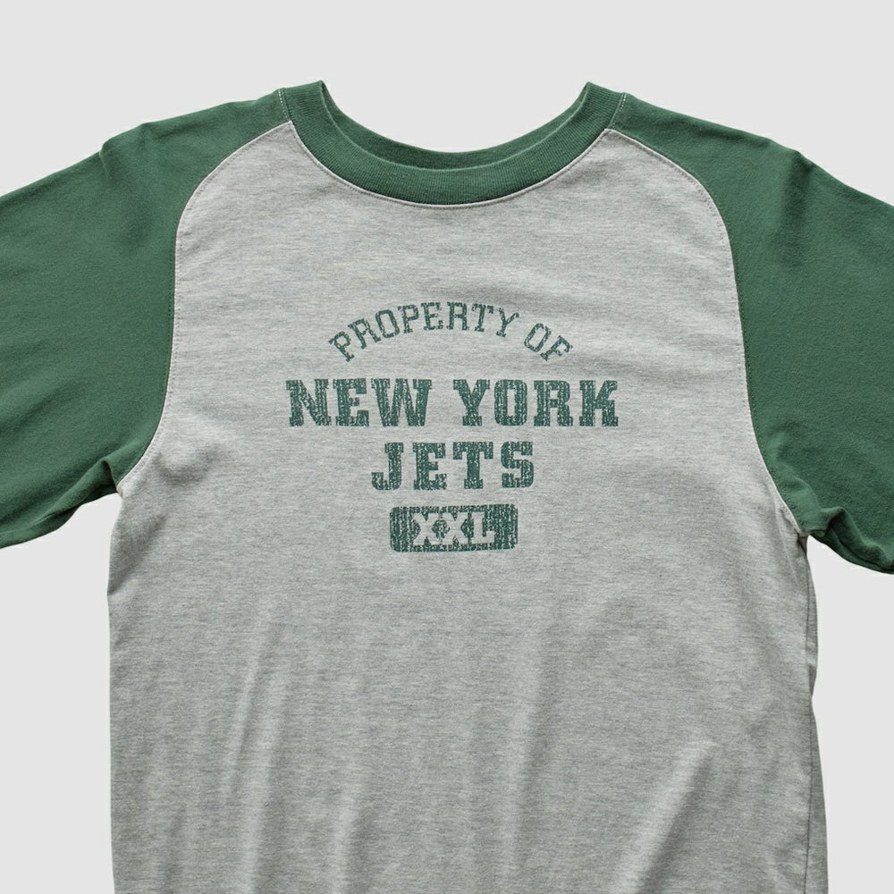 New York Jets Grid Iron 2000s Long Sleeve T-shirt Gray Vintage - Fanatics