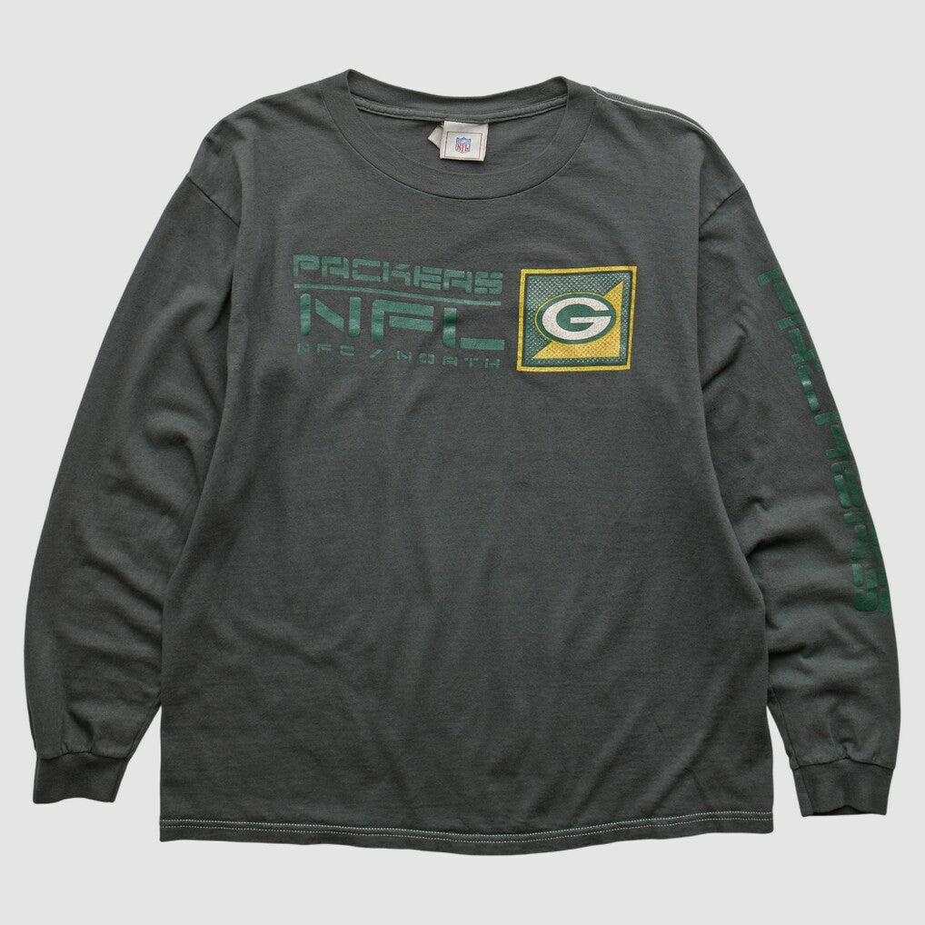 Green Bay Packers NFL 2000s Long Sleeve T-shirt Charcoal Vintage - Fanatics