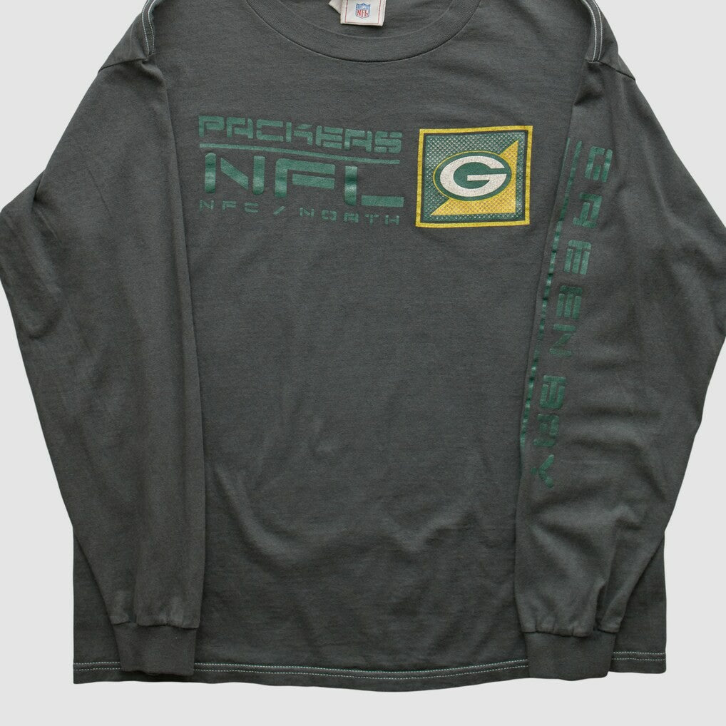 Green Bay Packers NFL 2000s Long Sleeve T-shirt Charcoal Vintage - Fanatics