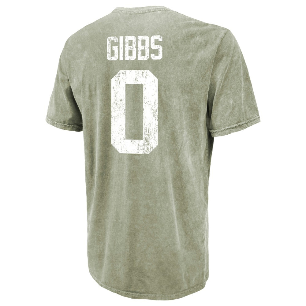 Jahmyr Gibbs Detroit Lions Majestic Threads Mineral Wash Name & Number T-Shirt Moss Green - NFL