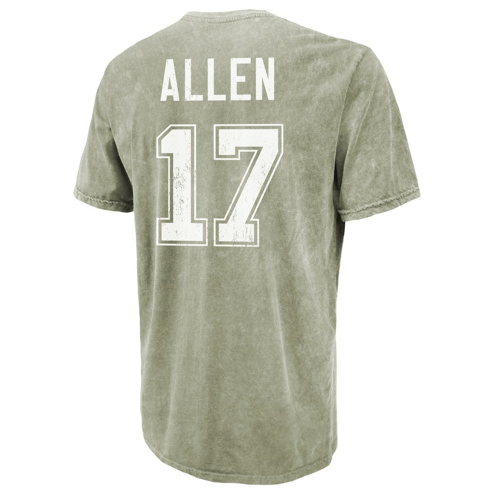 Josh Allen Buffalo Bills Majestic Threads Mineral Wash Name & Number T-Shirt Moss Green - NFL
