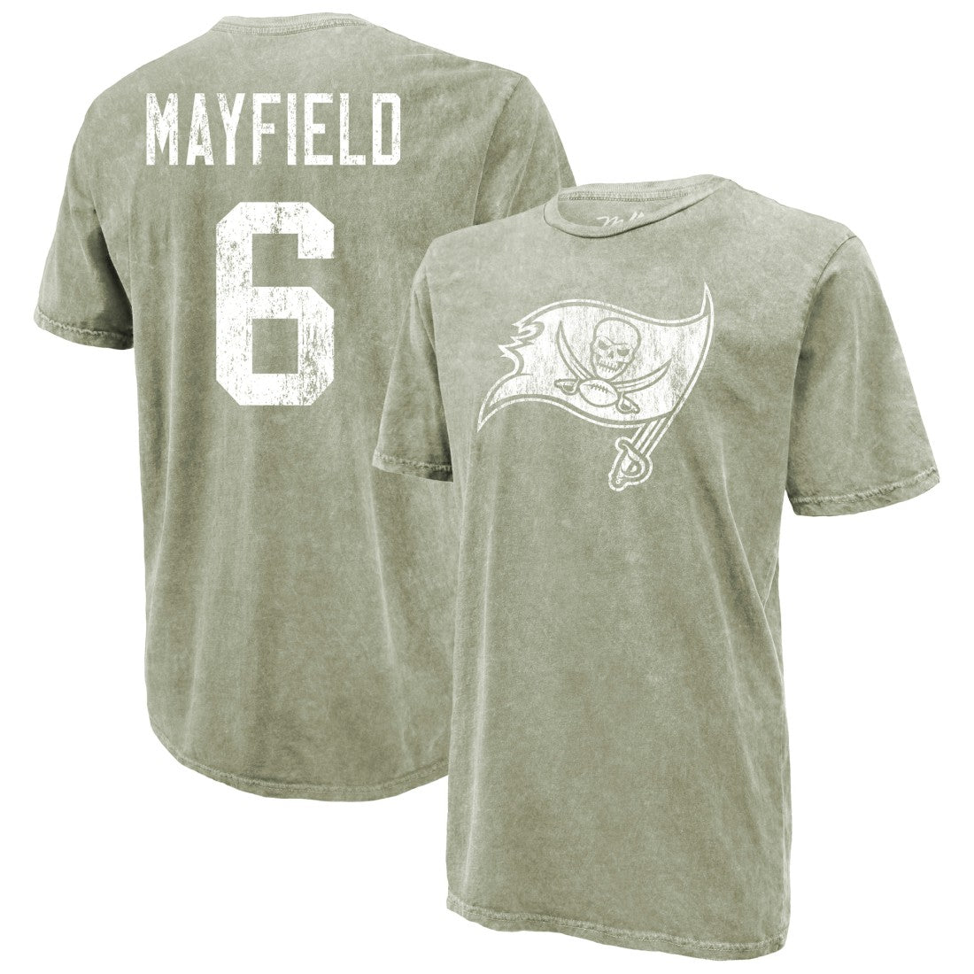 Baker Mayfield Tampa Bay Buccaneers Majestic Threads Mineral Wash Name & Number T-Shirt Moss Green - NFL