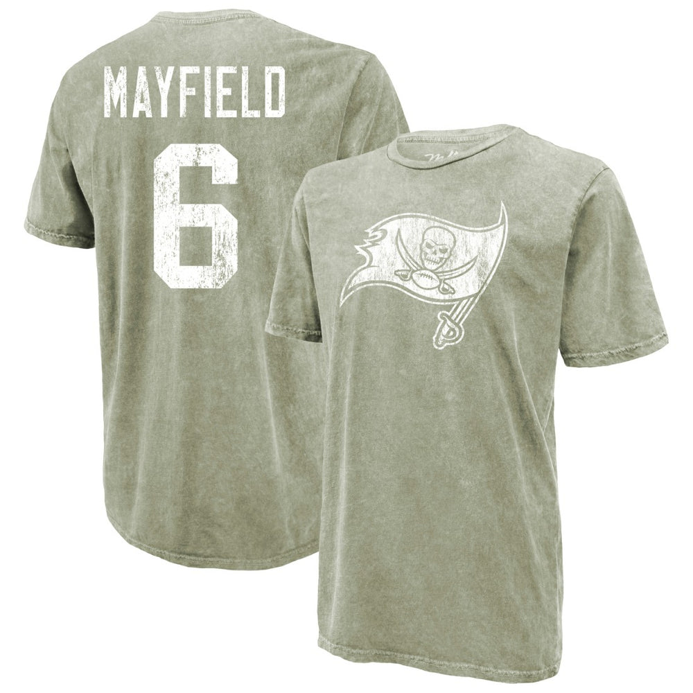 Baker Mayfield Tampa Bay Buccaneers Majestic Threads Mineral Wash Name & Number T-Shirt Moss Green - NFL