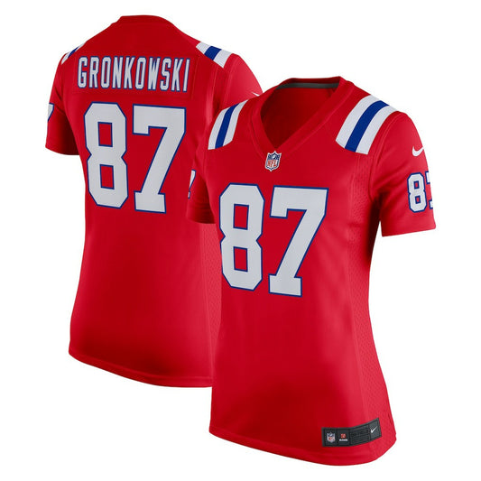 Rob Gronkowski New England Patriots Women's Alternate Retired Player Game Jersey - Red | NFL Jerseys