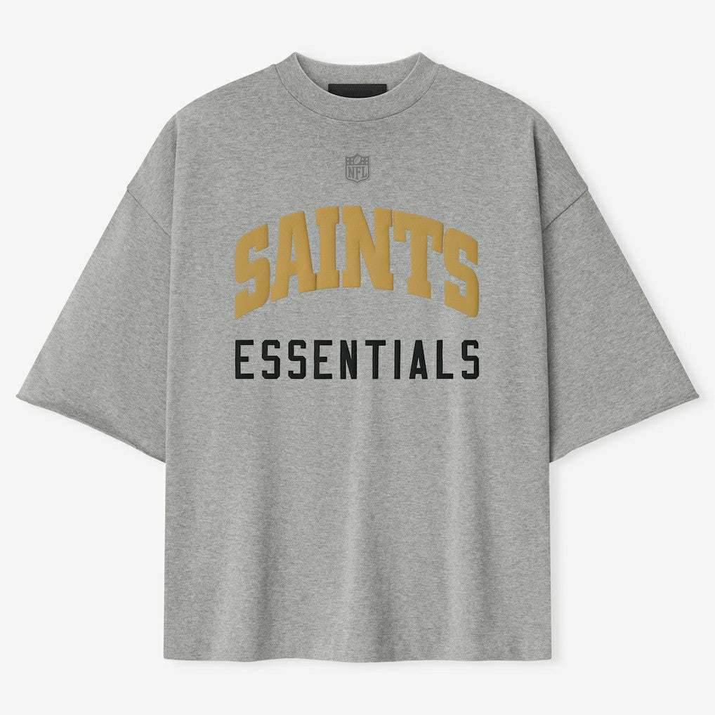 New Orleans Saints Fear of God x NFL Unisex 3/4-Sleeve T-Shirt Heather Gray - NFL