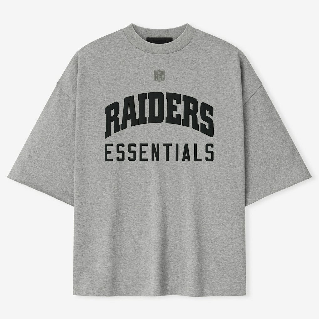 Las Vegas Raiders Fear of God x NFL Unisex 3/4-Sleeve T-Shirt Heather Gray - NFL