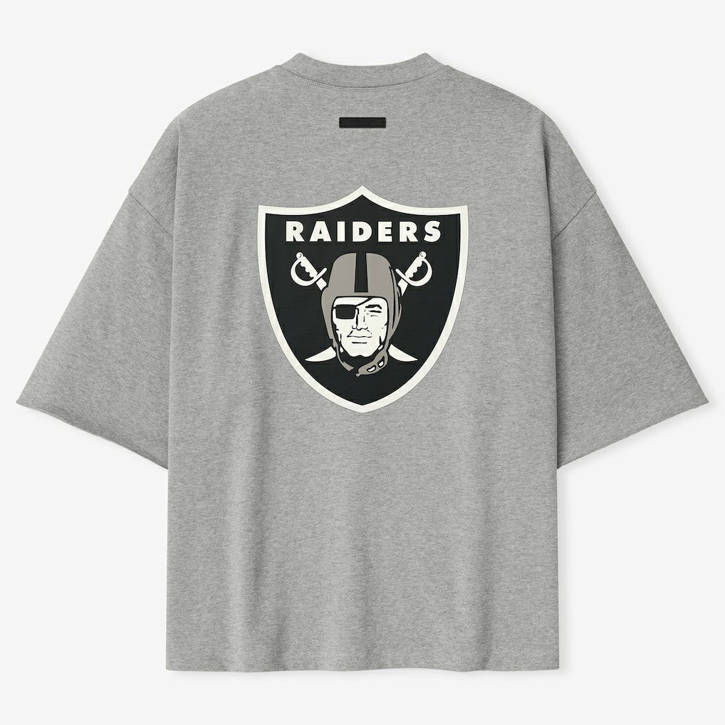 Las Vegas Raiders Fear of God x NFL Unisex 3/4-Sleeve T-Shirt Heather Gray - NFL