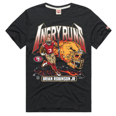Brian Robinson Jr. San Francisco 49ers Homage Unisex Angry Runs Player Graphic Tri-Blend T-Shirt Charcoal - NFL