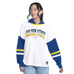 NBA - Golden State Warriors G-III 4Her by Carl Banks Women's Key Player Oversized Hooded Long Sleeve T-Shirt - White/Royal