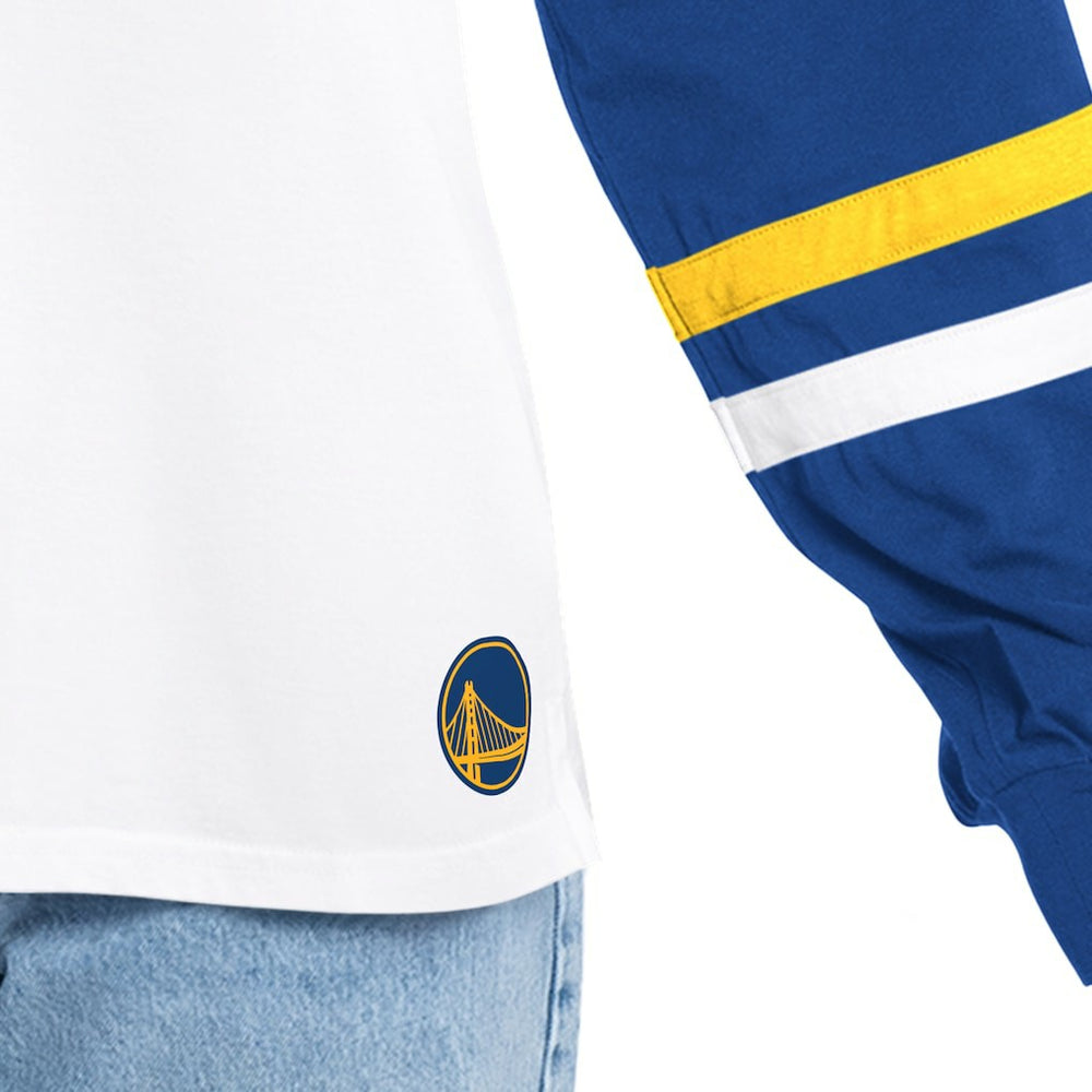 NBA - Golden State Warriors G-III 4Her by Carl Banks Women's Key Player Oversized Hooded Long Sleeve T-Shirt - White/Royal
