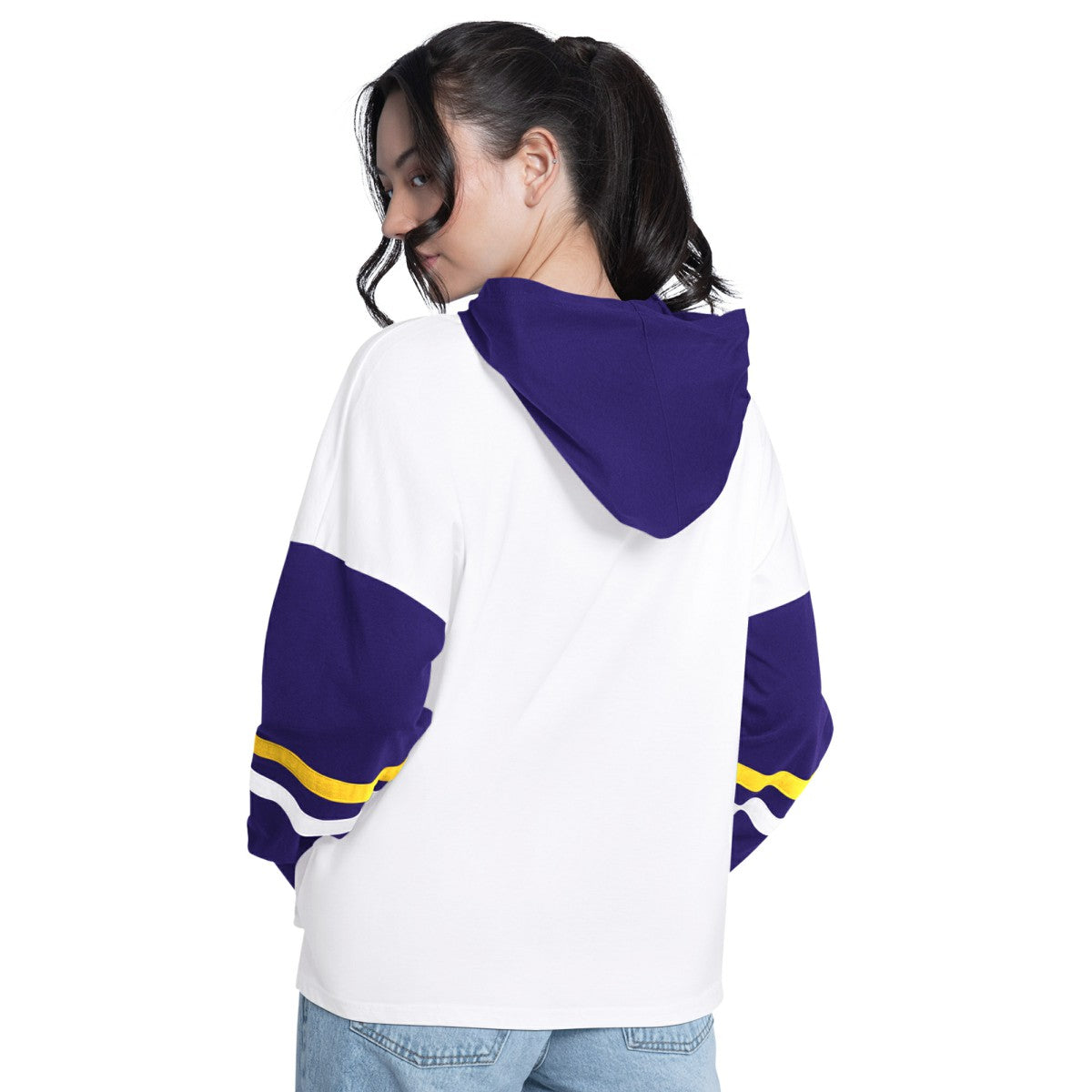 NBA - Los Angeles Lakers G-III 4Her by Carl Banks Women's Key Player Oversized Hooded Long Sleeve T-Shirt - White/Purple