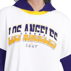 NBA - Los Angeles Lakers G-III 4Her by Carl Banks Women's Key Player Oversized Hooded Long Sleeve T-Shirt - White/Purple