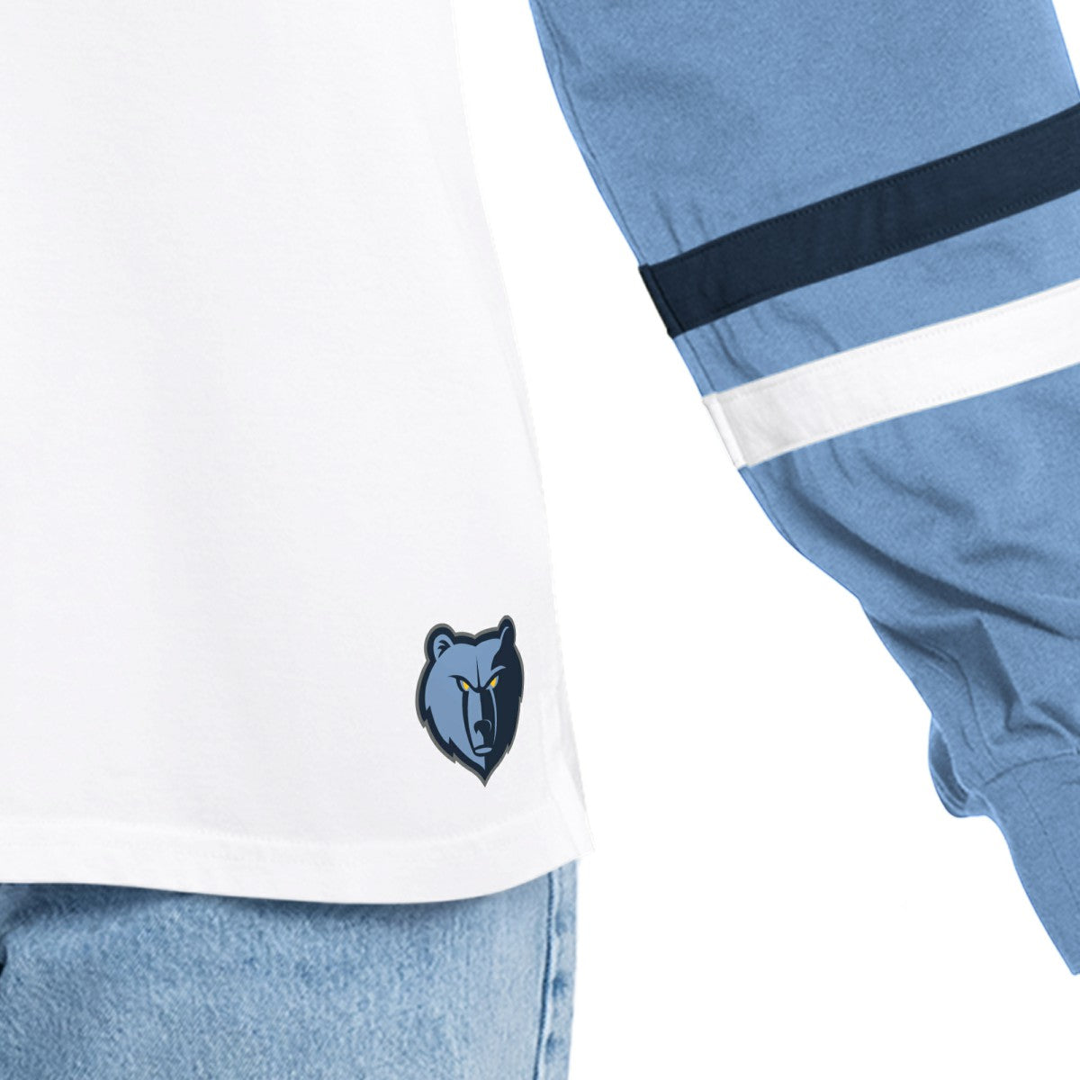 NBA - Memphis Grizzlies G-III 4Her by Carl Banks Women's Key Player Oversized Hooded Long Sleeve T-Shirt - White/Blue
