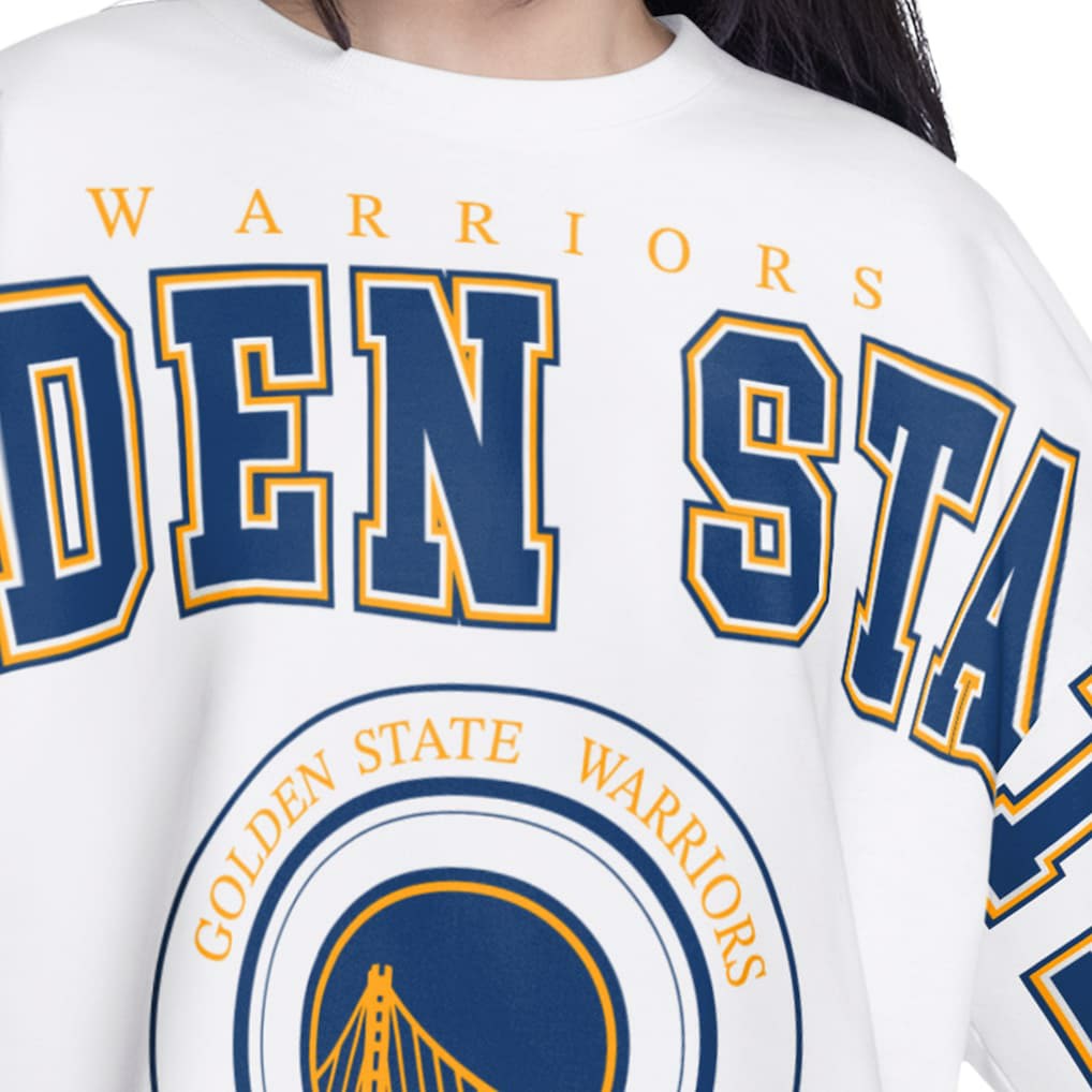 NBA - Golden State Warriors G-III 4Her by Carl Banks Women's Bleachers Cropped French Terry Sweatshirt - White