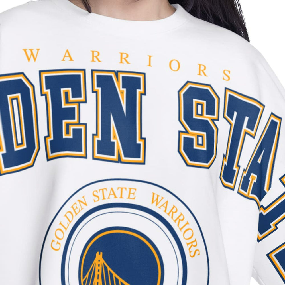 NBA - Golden State Warriors G-III 4Her by Carl Banks Women's Bleachers Cropped French Terry Sweatshirt - White