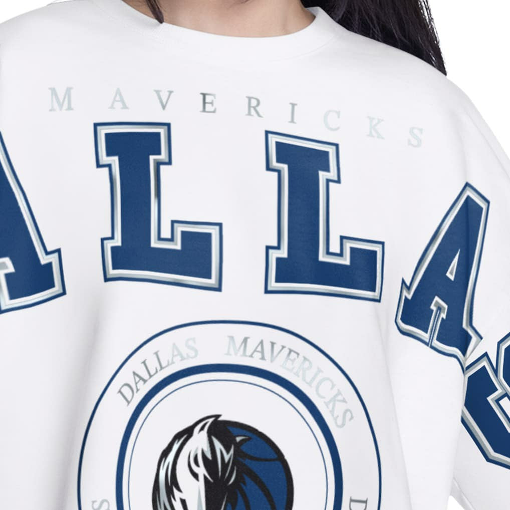 NBA - Dallas Mavericks G-III 4Her by Carl Banks Women's Bleachers Cropped French Terry Sweatshirt - White