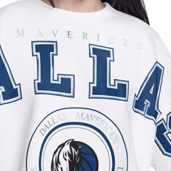 NBA - Dallas Mavericks G-III 4Her by Carl Banks Women's Bleachers Cropped French Terry Sweatshirt - White