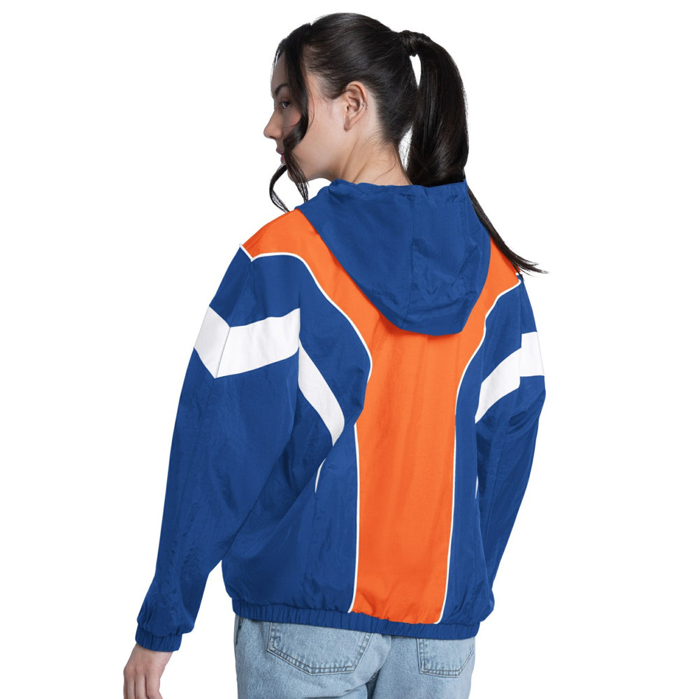 NBA - New York Knicks G-III 4Her by Carl Banks Women's Quarterback Lightweight Oversized Full-Zip Jacket - Royal/Orange