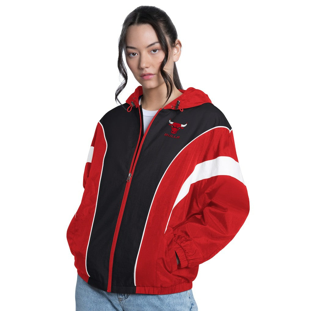 NBA - Chicago Bulls G-III 4Her by Carl Banks Women's Quarterback Lightweight Oversized Full-Zip Jacket - Red/Black