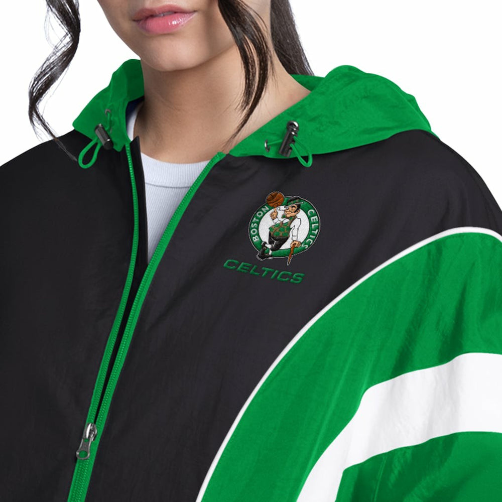 NBA - Boston Celtics G-III 4Her by Carl Banks Women's Quarterback Lightweight Oversized Full-Zip Jacket - Green/Black