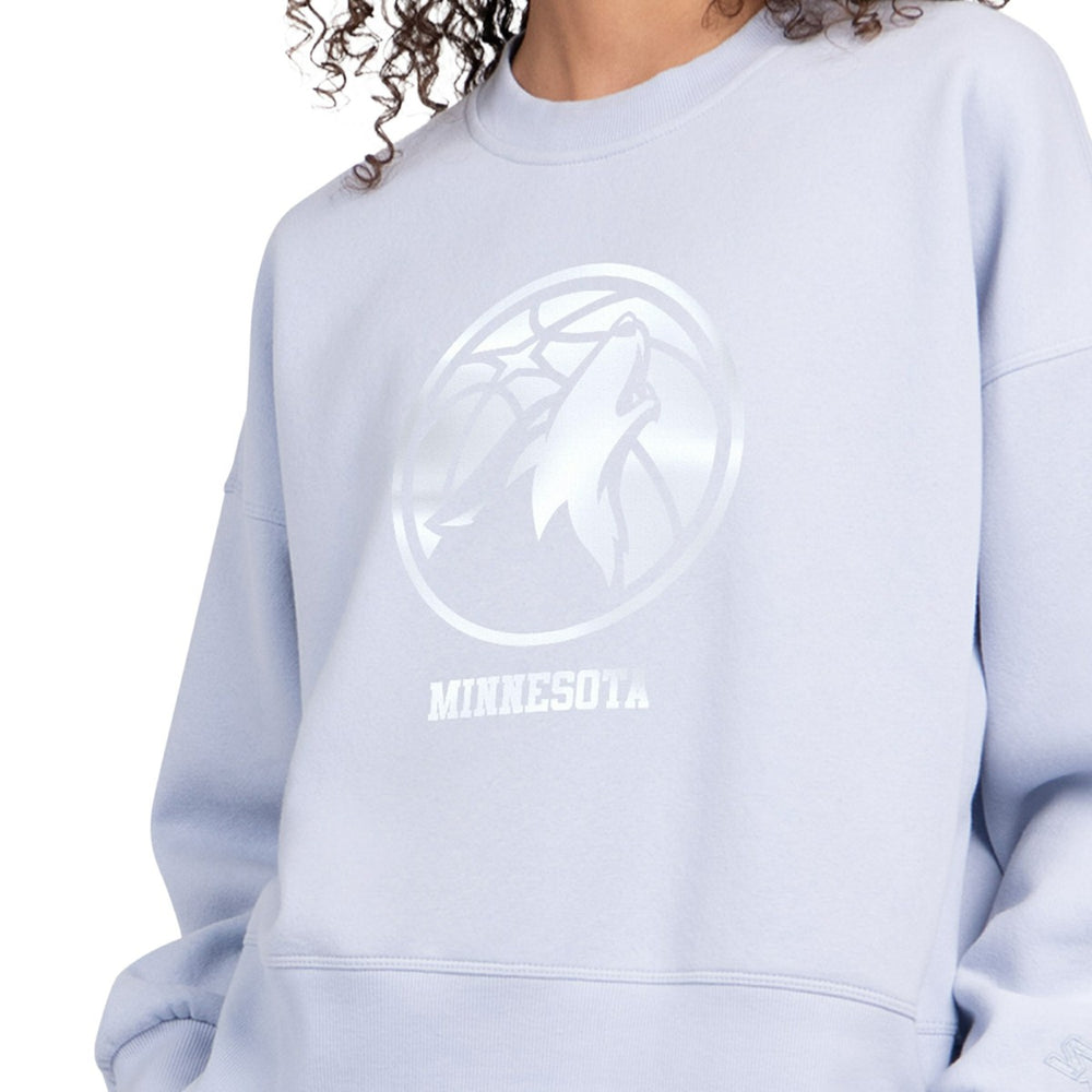 NBA - Minnesota Timberwolves Starter Women's Pastel Boxy Sweatshirt - Light Blue